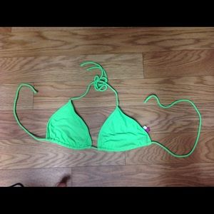 Neon green string bikini top